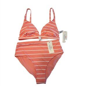 Vineyard Vines nwt bikini wmns M elongated triangle top high waist bottom Cayman